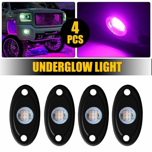 Purple led rock lights 4 - rock, lights,4