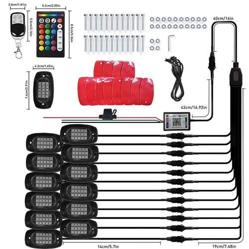 Rgb led rock lights wireless - led,